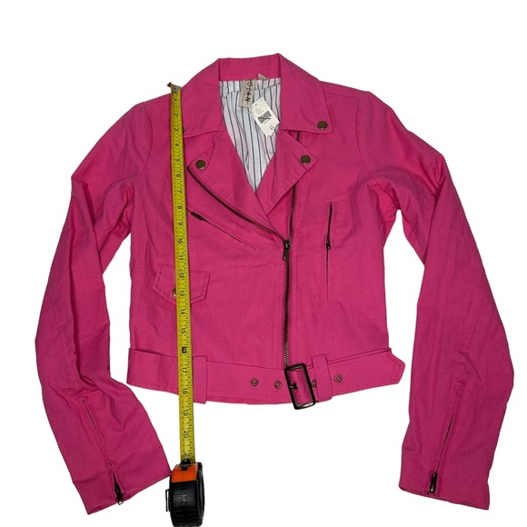 NWT Dolan Anthropologie Hot Pink Moto Jacket xs - Picture 7 of 12